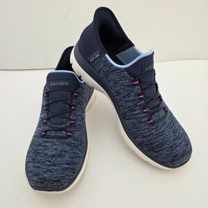 Skechers Slip Ins Women's Navy Blue Hands Free Athletic Shoes Size 7.5